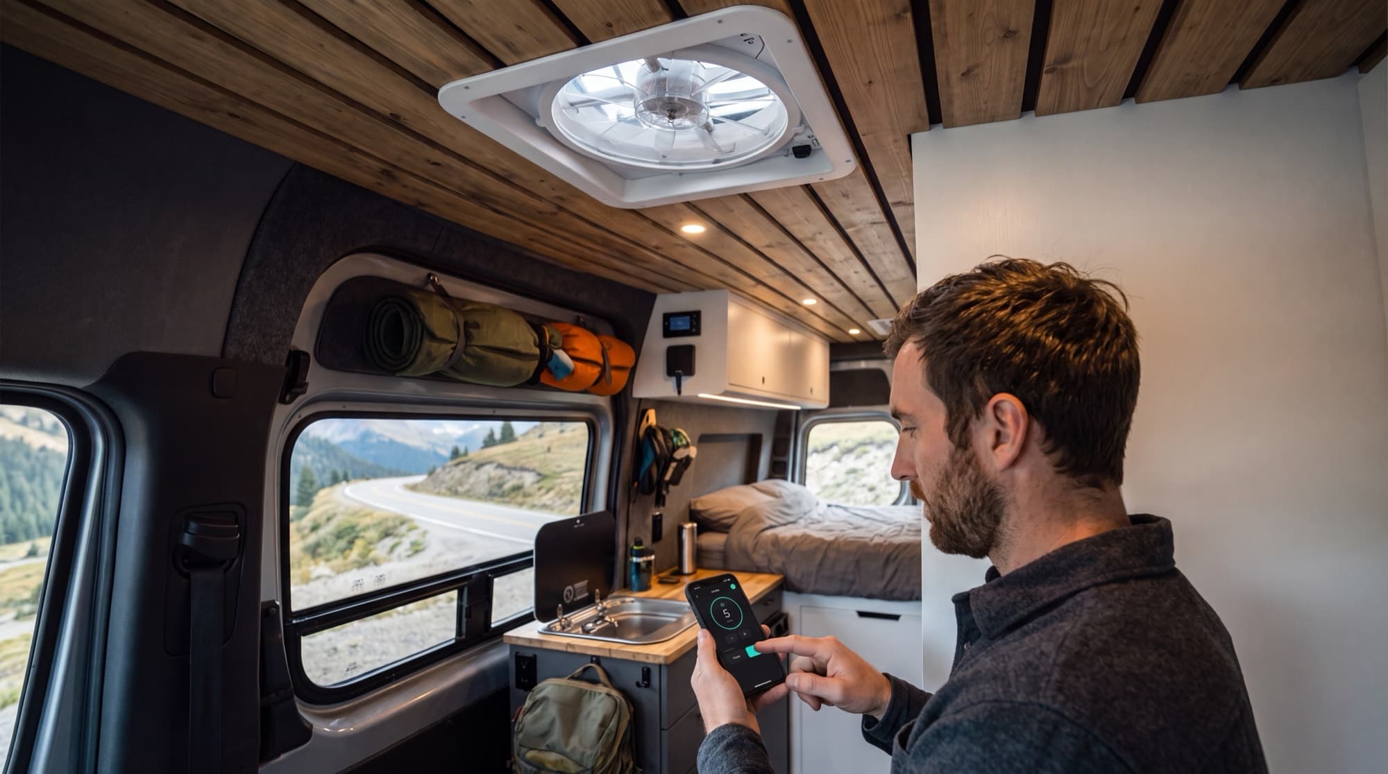 MaxxFan — controlling the roof fan from a phone inside a camper van
